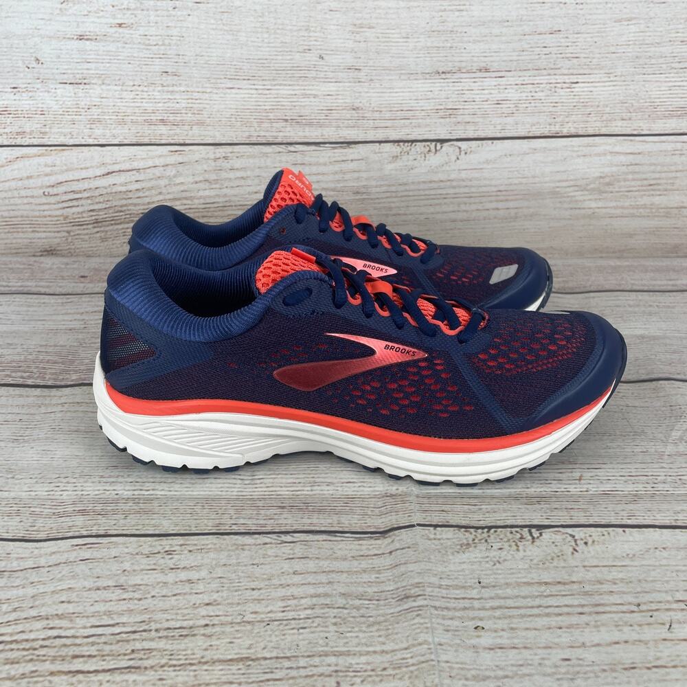 Brooks Aduro 6 Womens Sz 9 Road Running Shoes Blue Coral Orange - Picture 4 of 9